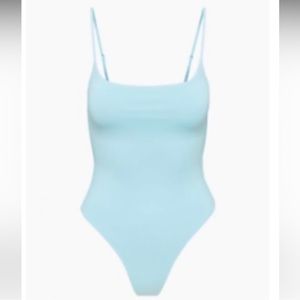 Aritzia Babaton CONTOUR SPAGHETTI STRAP BODYSUIT LIGHT BLUE